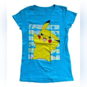 Girls Pokemon Pikachu Turquoise Tee Shirt - XL (14-16)